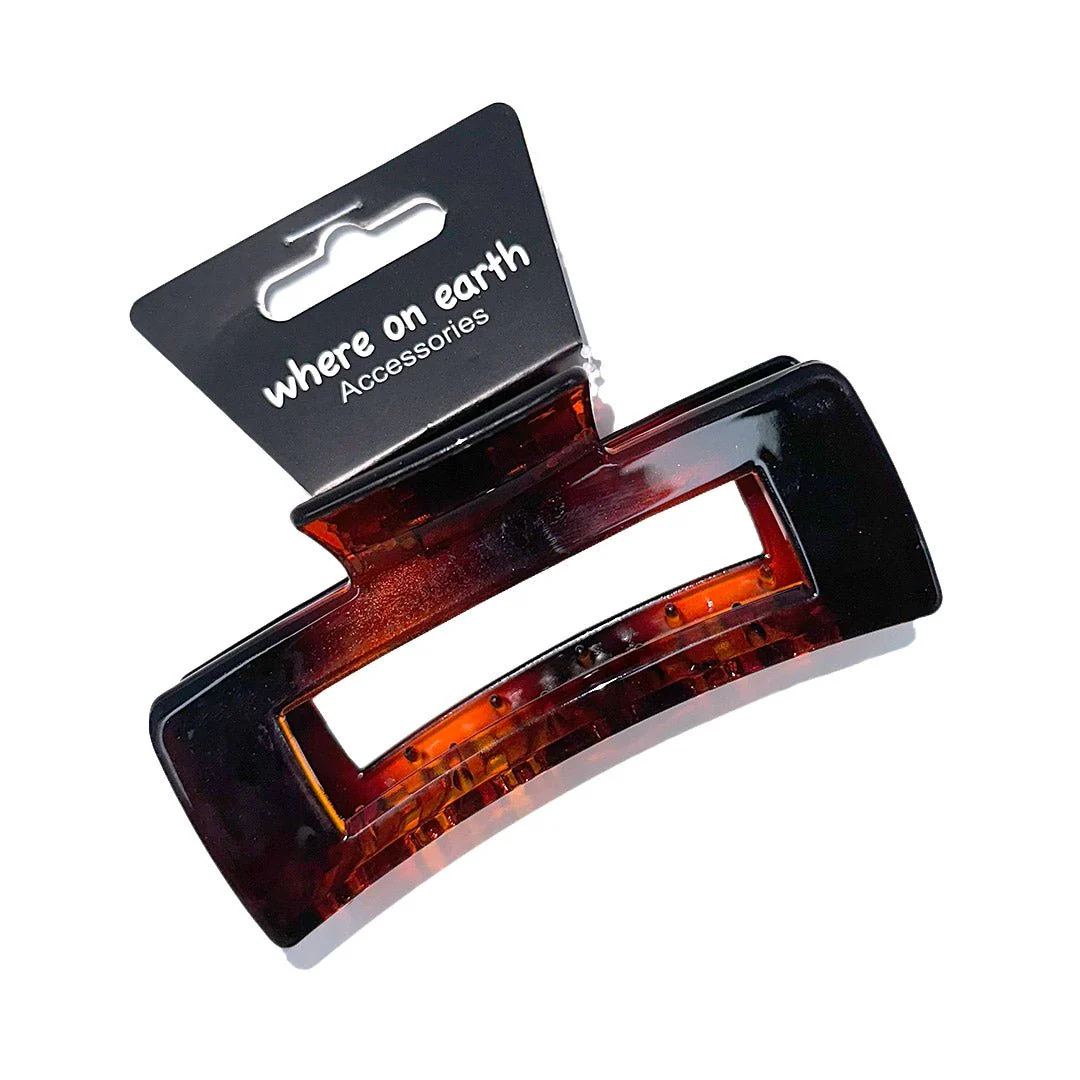 Where on Earth Rectangular Claw Clip Shell 10cm